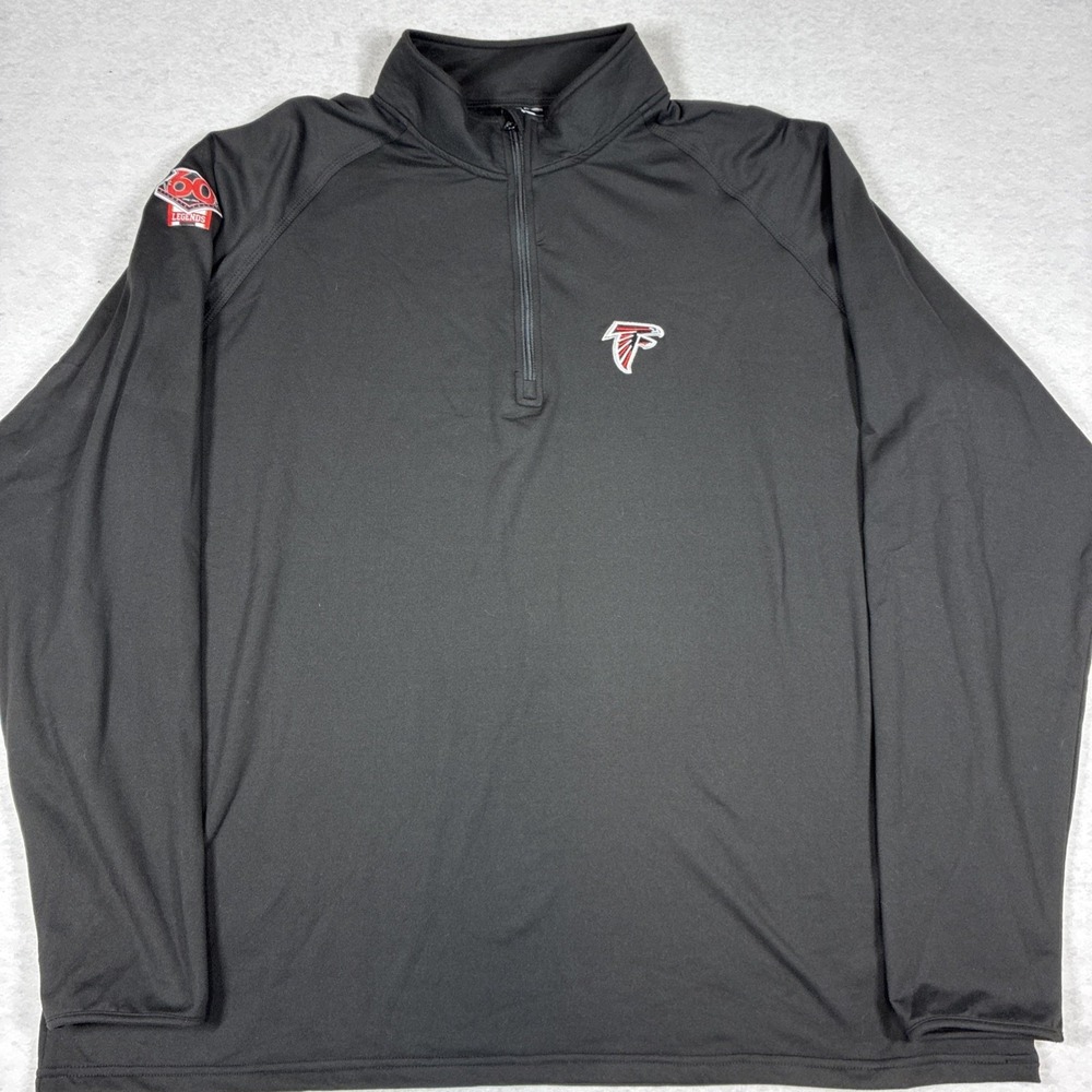 Atlanta Falcons 4XL Black Legends 60 1/4 Zip Embroidered Lightweight Fleece Soft